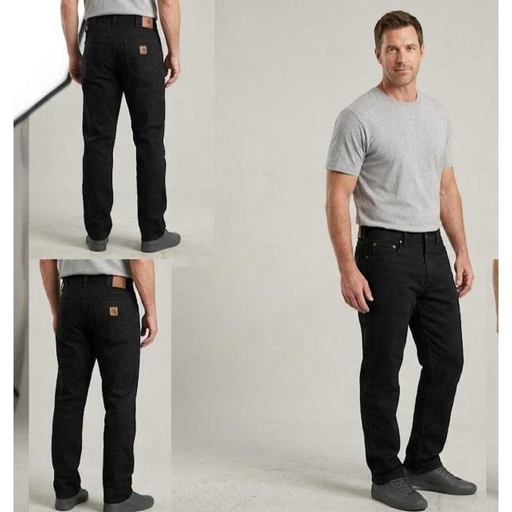 Carhartt Jeans Men's Size 42x32 Black Denim Workwear Relaxed Fit Baggy